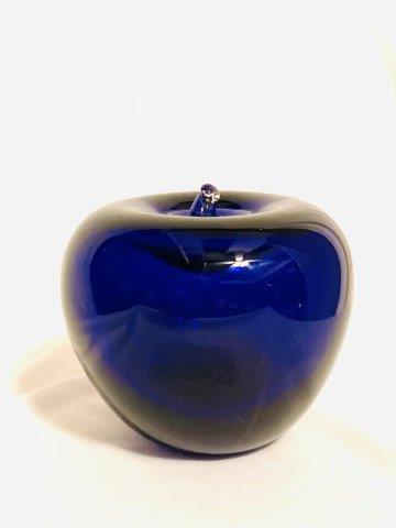 Cobalt Blue Figural Apple Paperweight (1 of 3)