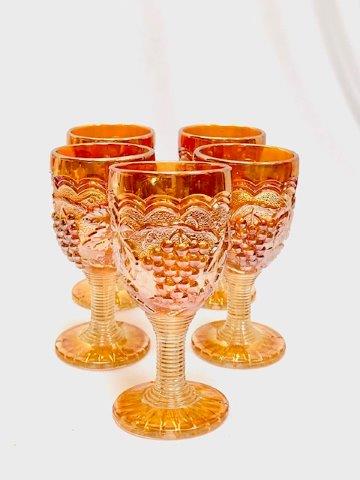 [5] Marigold Carnival Glass Cordials by Fenton (1 of 6)