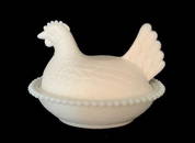 Vintage Indiana Glass Milk Glass - Hen on Nest