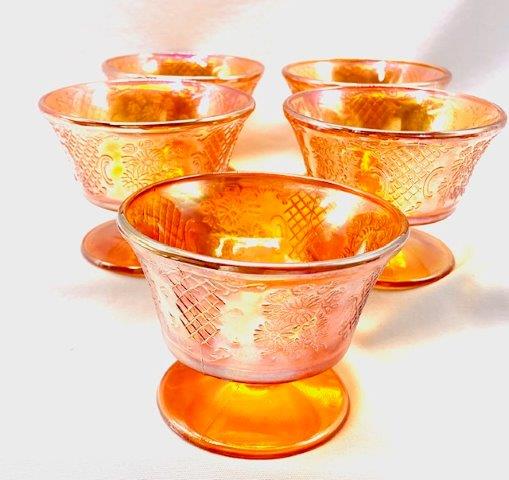 Set of 5 Normandie (Iridescent) serving cups by Federal (1 of 4)