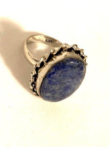 Rich Lapis Lazuli Ladies Ring- size 8. Set in 925 (1 of 3)
