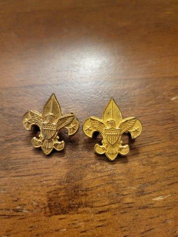 BSA Eagle Pin Be Prepared Pat 1911 set of 2: BSA Eagle Pin Be Prepared Pat 1911 set of 2