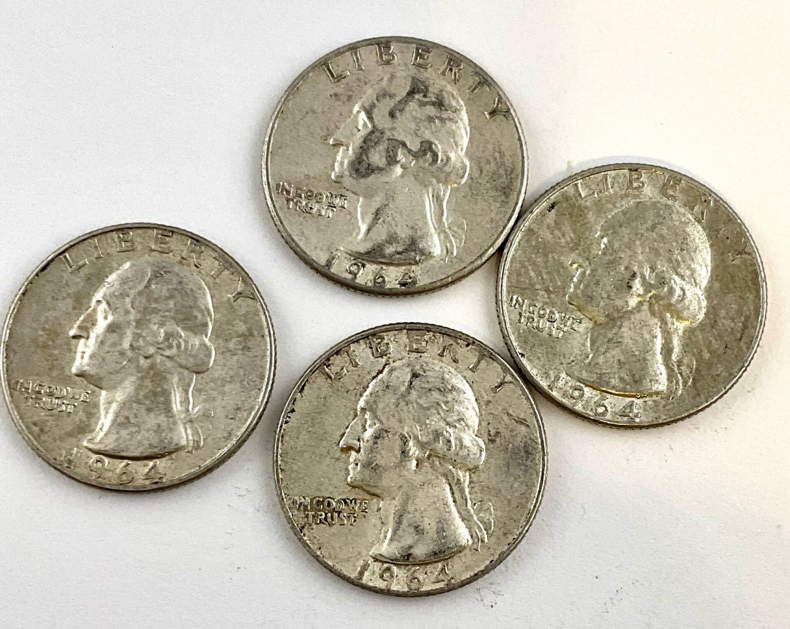 1964, 1964, 1964-D, 1964-D Silver Washington Quarters (1 of 2)