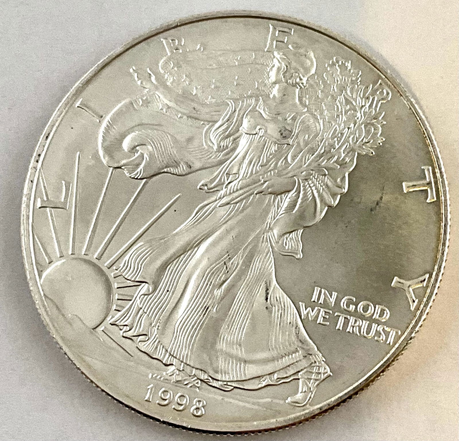 1998 Walking Liberty Silver Dollar 1oz Fine Silver (1 of 3)