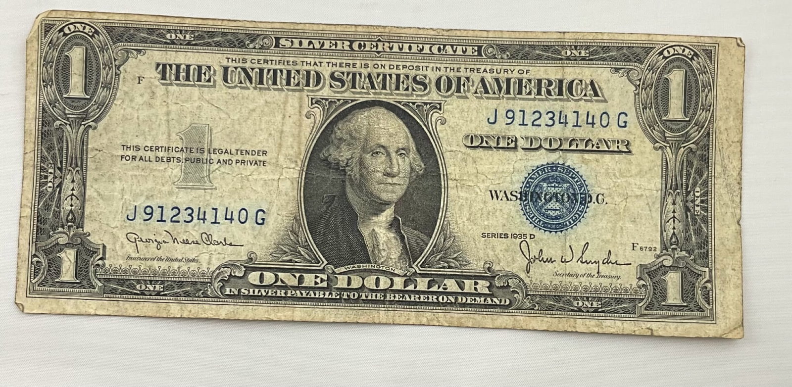One Silver Dollar Bill series 1935 D (1 of 2)