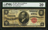 1891 $2 Two Dollars Silver Certificate Large Size Bank (1 of 2)