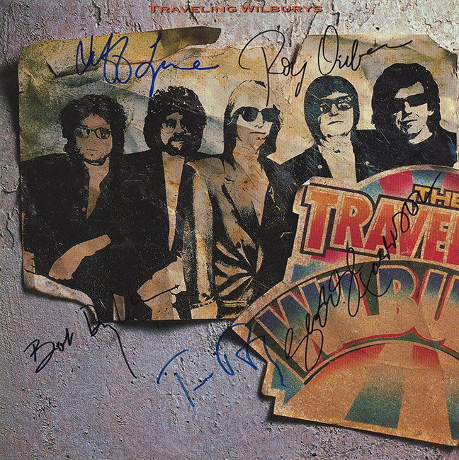 Travelling Wilburys signed album: This is the great Traveling Wilburys album Signed by:George Harrison, Roy Orbison, Bob Dylan, Tom Petty, and Jeff Lynne. This item is third party authenticated