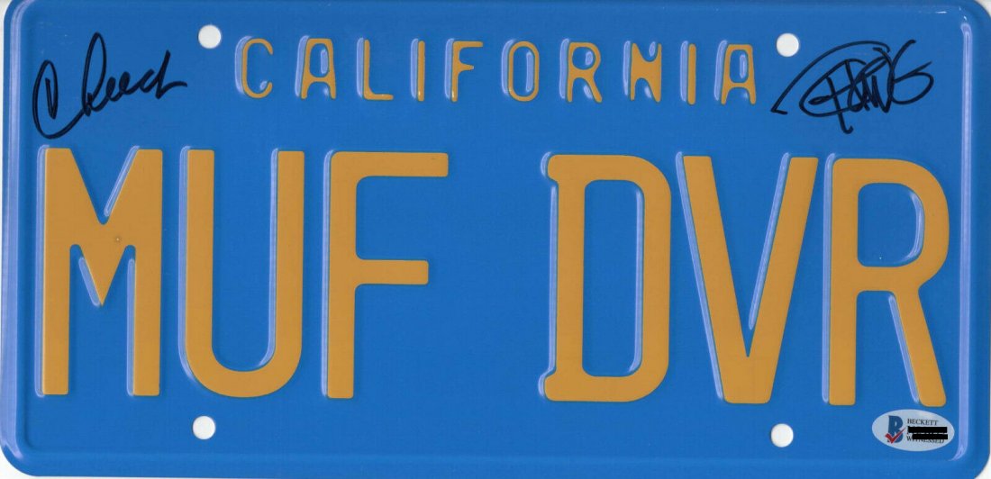 Cheech and Chong signed license plate (1 of 1)