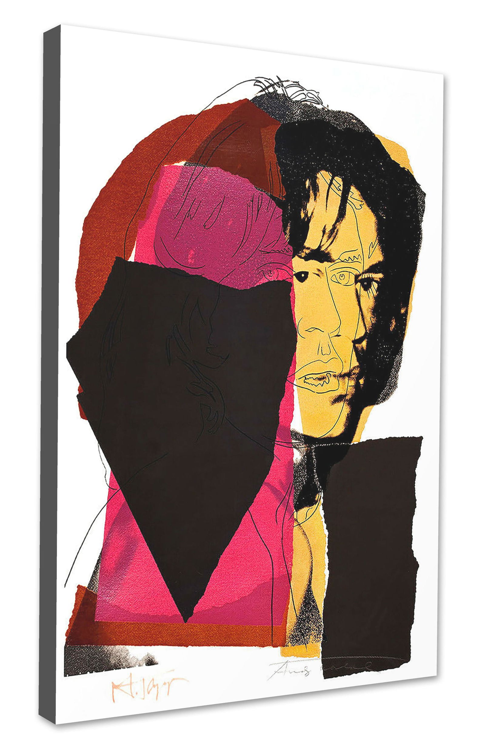 Mick Jagger Red by Andy Warhol High Quality Canvas Art (1 of 1)