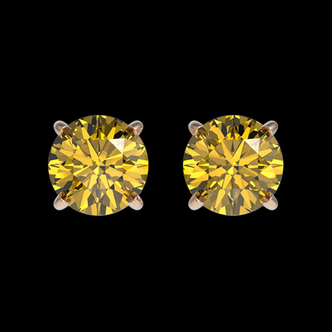 1.04 ctw Intense Yellow Diamond Stud Earrings 10K Rose: 1.04 ctw Intense Yellow Diamond Stud Earrings 10K Rose Gold Manufacturer's Suggested Retail Price: $5,450 Factory offers perfect factory sizing, for all rings & custom length for larger necklaces and 
