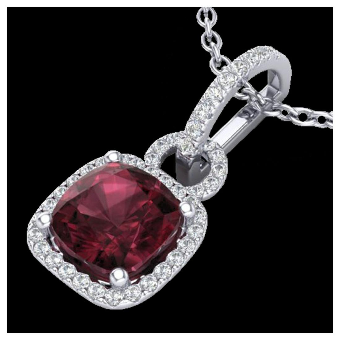 3.50 ctw Garnet & Diamond Necklace 18K White Gold: 3.50 ctw Garnet & VS/SI Diamond Necklace 18K White Gold Manufacturer's Suggested Retail Price: $4,200 Factory offers perfect factory sizing, for all rings & custom length for larger necklaces and brac