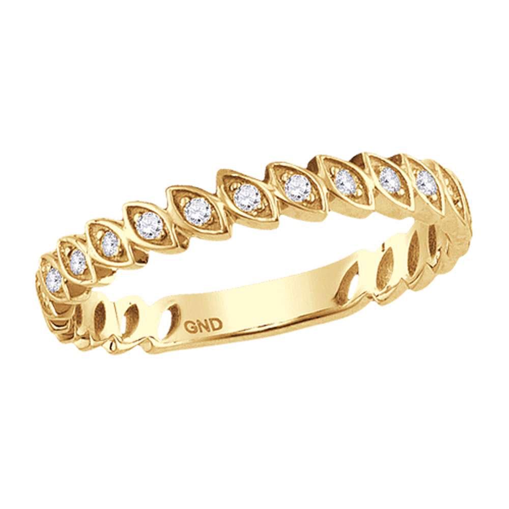 10kt Yellow Gold Round Diamond Ovals Stackable Band: 10kt Yellow Gold Round Diamond Ovals Stackable Band Ring 1/10 Cttw Manufacturer Model: JSC-118163 Description 10kt Yellow Gold Womens Round Diam