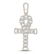 10kt Yellow Gold Mens Round Diamond Ankh Cross Charm