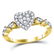 14kt Yellow Gold Round Diamond Heart Cluster Ring 1/3