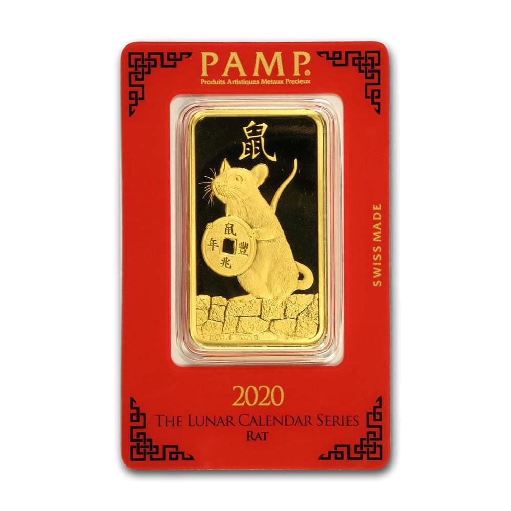 100 gram Gold Bar - PAMP Suisse Year of the Rat (In: 1 pc. 100 gram Gold Bar - PAMP Suisse Year of the Rat (In Assay)
