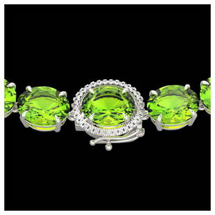 148 ctw Peridot & VS/SI Diamond Halo Necklace 14K White: 148 ctw Peridot & VS/SI Diamond Halo Necklace 14K White Gold Designer Brand Luxury Jewelry, made in the USA Suggested Retail Price: $63,700 Factory offers perfect factory sizing, for all rings