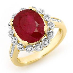 5.83 ctw Ruby & Diamond Ring 10K Yellow Gold: 5.83 ctw Ruby & Diamond Ring 10K Yellow Gold Designer Brand Luxury Jewelry, made in the USA Suggested Retail Price: $5,850 Factory offers perfect factory sizing, for all rings & custom length