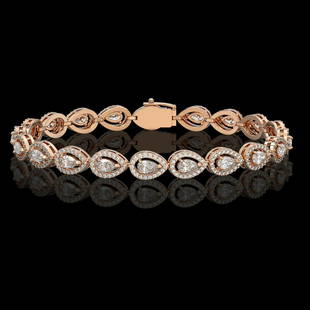 7.29 ctw Pear Diamond Bracelet 18K Rose Gold: 7.29 ctw Pear Diamond Bracelet 18K Rose Gold Designer Brand Luxury Jewelry, made in the USA Suggested Retail Price: $41,800 Factory offers perfect factory sizing, for all rings & custom length