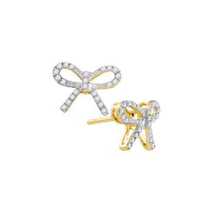 10kt Yellow Gold Round Diamond Bow-tie Stud Earrings: 10kt Yellow Gold Round Diamond Bow-tie Stud Earrings 1/5 Cttw Manufacturer Model: JSC-105917 Description 10kt Yellow Gold Womens Round Diamond Bow-tie Stud Earrings 1/5 Cttw Gemstone Details1/5