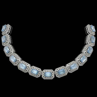 49.14 ctw Aquamarine & Diamond Bracelet 14K White Gold: 49.14 ctw Aquamarine & Diamond Bracelet 14K White Gold Designer Brand Luxury Jewelry, made in the USA Suggested Retail Price: $67,400 Factory offers perfect factory sizing, for all rings &