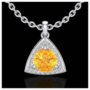 1.50 ctw Citrine & VS/SI Diamond Necklace 18K White: 1.50 ctw Citrine & VS/SI Diamond Necklace 18K White Gold Designer Brand Luxury Jewelry, made in the USA Suggested Retail Price: $2,100 Factory offers perfect factory sizing, for all rings &