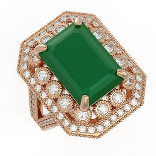 11.98 ctw Emerald & Diamond Ring 14K Rose Gold: 11.98 ctw Emerald & Diamond Ring 14K Rose Gold Designer Brand Luxury Jewelry, made in the USA Suggested Retail Price: $13,250 Factory offers perfect factory sizing, for all rings & custom