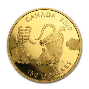 2020 Canada Gold $150 Year of the Rat Proof: 1 pc. 2020 Canada Gold $150 Year of the Rat Proof