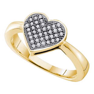 10kt Yellow Gold Round Diamond Heart Cluster Ring 1/10: 10kt Yellow Gold Round Diamond Heart Cluster Ring 1/10 Cttw Manufacturer Model: JSC-49941 Description 10kt Yellow Gold Womens Round Diamond Heart Cluster Ring 1/10 Cttw Gemstone Details1/10