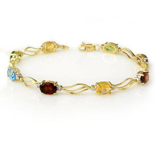 8.02 ctw Multi-Sapphire & Diamond Bracelet 10K Yellow: 8.02 ctw Multi-Sapphire & Diamond Bracelet 10K Yellow Gold Designer Brand Luxury Jewelry, made in the USA Suggested Retail Price: $3,000 Factory offers perfect factory sizing, for all rings &