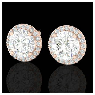3.50 ctw Halo VS/SI Diamond Earrings 14K Rose Gold: 3.50 ctw Halo VS/SI Diamond Earrings 14K Rose Gold Designer Brand Luxury Jewelry, made in the USA Suggested Retail Price: $54,950 Factory offers perfect factory sizing, for all rings & custom
