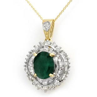 5.35 ctw Emerald & Diamond Pendant 14K Yellow Gold: 5.35 ctw Emerald & Diamond Pendant 14K Yellow Gold Designer Brand Luxury Jewelry, made in the USA Suggested Retail Price: $12,850 Factory offers perfect factory sizing, for all rings & custom