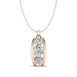 1.07 ctw VS/SI Diamond Solitaire Art Deco Stud Necklace: 1.07 ctw VS/SI Diamond Solitaire Art Deco Stud Necklace 18K Rose Gold Designer Brand Luxury Jewelry, made in the USA Suggested Retail Price: $8,700 Factory offers perfect factory sizing, for