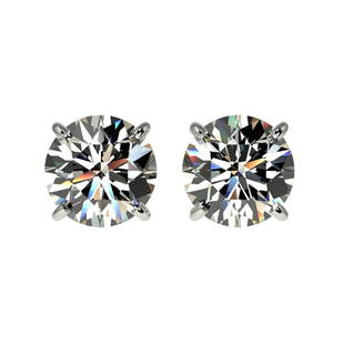 1.57 ctw H-SI/I Diamond Stud Earrings 10K White Gold: 1.57 ctw H-SI/I Diamond Stud Earrings 10K White Gold Designer Brand Luxury Jewelry, made in the USA Suggested Retail Price: $8,550 Factory offers perfect factory sizing, for all rings & custom