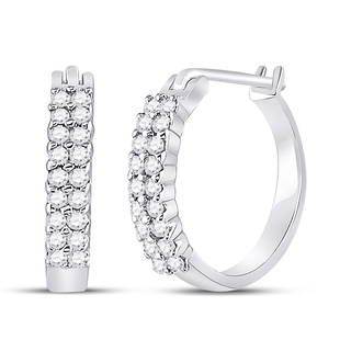 10kt White Gold Round Pave-set Diamond Huggie Hoop: 10kt White Gold Round Pave-set Diamond Huggie Hoop Earrings 1/4 Cttw Manufacturer Model: JSC-26315 Description 10kt White Gold Womens Round Pave-set Diamond Huggie Hoop Earrings 1/4 Cttw Gemstone