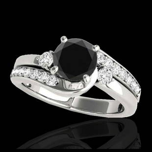 2 ctw VS Black Diamond Bypass Solitaire Ring 10K White: 2 ctw VS Black Diamond Bypass Solitaire Ring 10K White Gold Designer Brand Luxury Jewelry, made in the USA Suggested Retail Price: $5,400 Factory offers perfect factory sizing, for all rings &