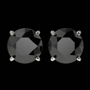 3 ctw Fancy Black Diamond Solitaire Stud Earrings 10K: 3 ctw Fancy Black Diamond Solitaire Stud Earrings 10K White Gold Designer Brand Luxury Jewelry, made in the USA Suggested Retail Price: $3,450 Factory offers perfect factory sizing, for all