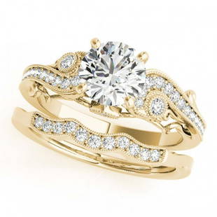 1.32 ctw VS/SI Diamond 2pc Wedding Set 14K Yellow Gold: 1.32 ctw VS/SI Diamond 2pc Wedding Set 14K Yellow Gold Designer Brand Luxury Jewelry, made in the USA Suggested Retail Price: $23,500 Factory offers perfect factory sizing, for all rings &