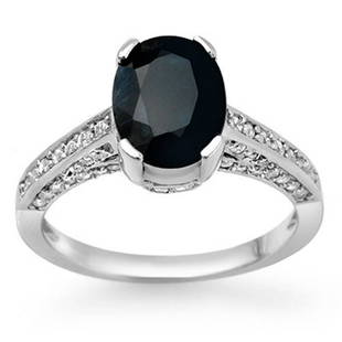 3.50 ctw Blue Sapphire & Diamond Ring 18K White Gold: 3.50 ctw Blue Sapphire & Diamond Ring 18K White Gold Designer Brand Luxury Jewelry, made in the USA Suggested Retail Price: $5,450 Factory offers perfect factory sizing, for all rings & custom