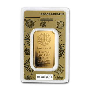 1 oz Gold Bar - Argor-Heraeus Year of the Rat (In: 1 pc. 1 oz Gold Bar - Argor-Heraeus Year of the Rat (In Assay)