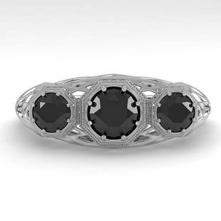 1.00 ctw Past Present Future Black Diamond Ring 18K: 1.00 ctw Past Present Future Black Diamond Ring 18K White Gold Designer Brand Luxury Jewelry, made in the USA Suggested Retail Price: $4,900 Factory offers perfect factory sizing, for all rings