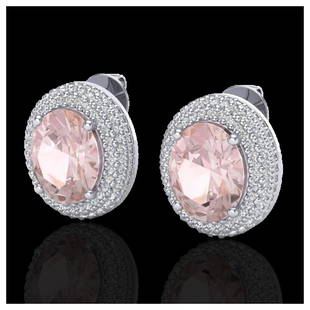 9 ctw Morganite & VS/SI Diamond Earrings 18K White Gold: 9 ctw Morganite & VS/SI Diamond Earrings 18K White Gold Designer Brand Luxury Jewelry, made in the USA Suggested Retail Price: $20,350 Factory offers perfect factory sizing, for all rings &