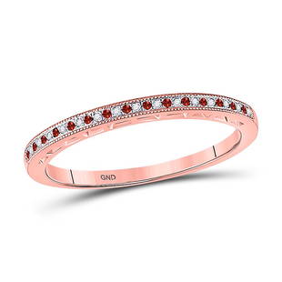 10kt Rose Gold Round Red Color Enhanced Diamond Slender: 10kt Rose Gold Round Red Color Enhanced Diamond Slender Band Ring 1/12 Cttw Manufacturer Model: JSC-110166 Description 10kt Rose Gold Womens Round Red Color Enhanced Diamond Slender Band Ring