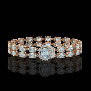 29.32 ctw Sky Topaz & Diamond Bracelet 14K Rose Gold: 29.32 ctw Sky Topaz & Diamond Bracelet 14K Rose Gold Designer Brand Luxury Jewelry, made in the USA Suggested Retail Price: $10,350 Factory offers perfect factory sizing, for all rings & custom