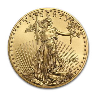 2020 1 oz Gold American Eagle BU: 1 pc. 2020 1 oz Gold American Eagle BU