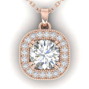 1.02 ctw VS/SI Diamond Stud Necklace 14K Rose Gold: 1.02 ctw VS/SI Diamond Stud Necklace 14K Rose Gold Designer Brand Luxury Jewelry, made in the USA Suggested Retail Price: $8,600 Factory offers perfect factory sizing, for all rings & custom