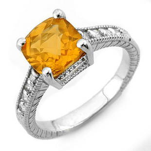 3.25 ctw Citrine & Diamond Ring 14K White Gold: 3.25 ctw Citrine & Diamond Ring 14K White Gold Designer Brand Luxury Jewelry, made in the USA Suggested Retail Price: $2,450 Factory offers perfect factory sizing, for all rings & custom length