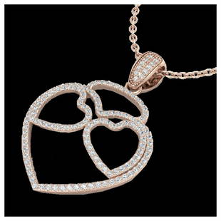 1.20 ctw VS/SI Diamond Heart Necklace 14K Rose Gold: 1.20 ctw VS/SI Diamond Heart Necklace 14K Rose Gold Designer Brand Luxury Jewelry, made in the USA Suggested Retail Price: $6,100 Factory offers perfect factory sizing, for all rings & custom