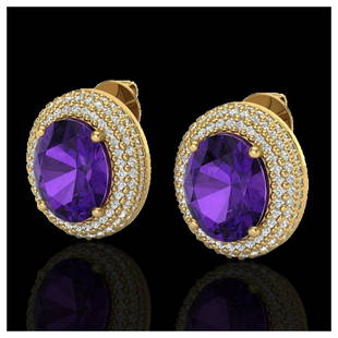 8 ctw Amethyst & VS/SI Diamond Earrings 18K Yellow Gold: 8 ctw Amethyst & VS/SI Diamond Earrings 18K Yellow Gold Designer Brand Luxury Jewelry, made in the USA Suggested Retail Price: $11,600 Factory offers perfect factory sizing, for all rings &