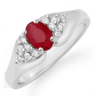 0.83 ctw Ruby & Diamond Ring 18K White Gold: 0.83 ctw Ruby & Diamond Ring 18K White Gold Designer Brand Luxury Jewelry, made in the USA Suggested Retail Price: $2,900 Factory offers perfect factory sizing, for all rings & custom length