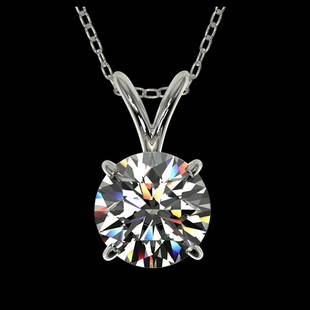 1 ctw H-SI/I Diamond Solitaire Necklace 10K White Gold: 1 ctw H-SI/I Diamond Solitaire Necklace 10K White Gold Designer Brand Luxury Jewelry, made in the USA Suggested Retail Price: $13,200 Factory offers perfect factory sizing, for all rings &